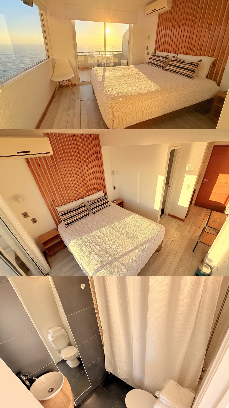 Habitación Estándar con balcón y vista al mar al atardecer